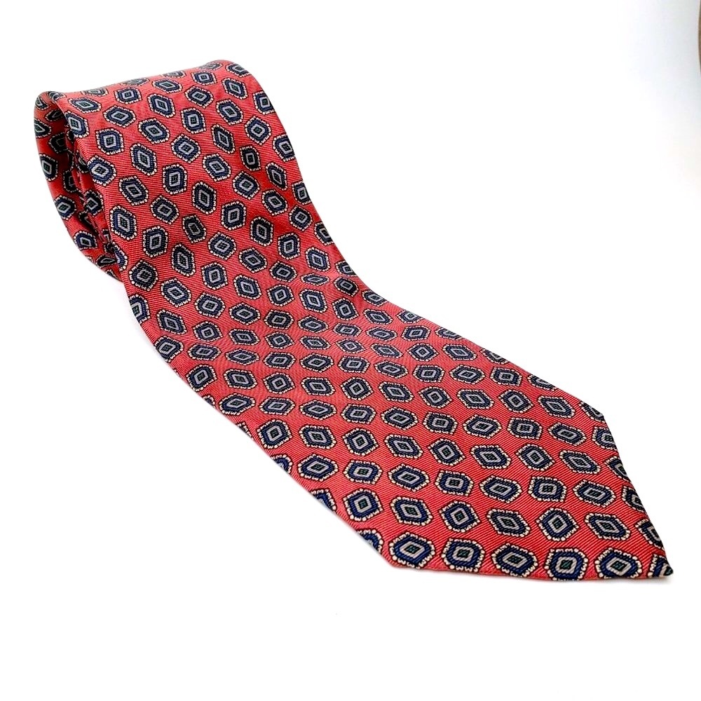 Maison Blanche Italian Diamond Pattern Silk Tie